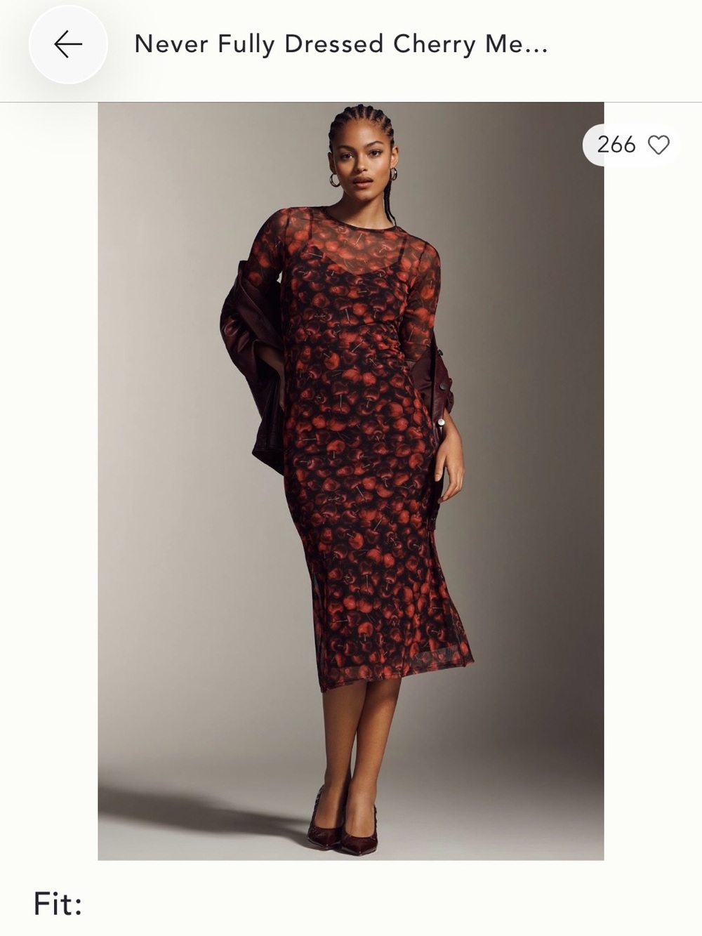 Anthropologie Never Fully Dressed Cherry Mesh Maxi Dress